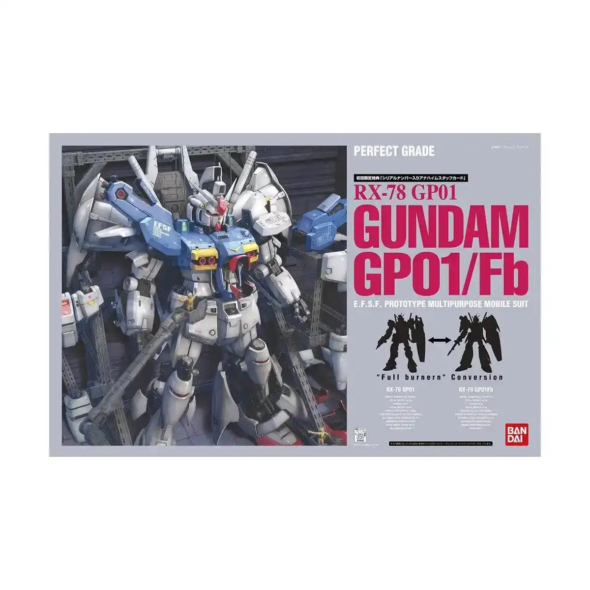 Bandai PG Mobile Suit Gundam 0083 Stardust Memory Perfect Grade Gp01/Fb Model Kit Figure