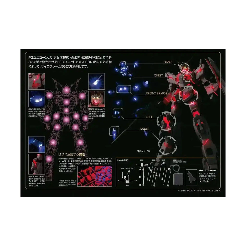 Bandai PG Mobile Suit Gundam Uc Perfect Grade Led Unit Unicorn Model Kit Figure