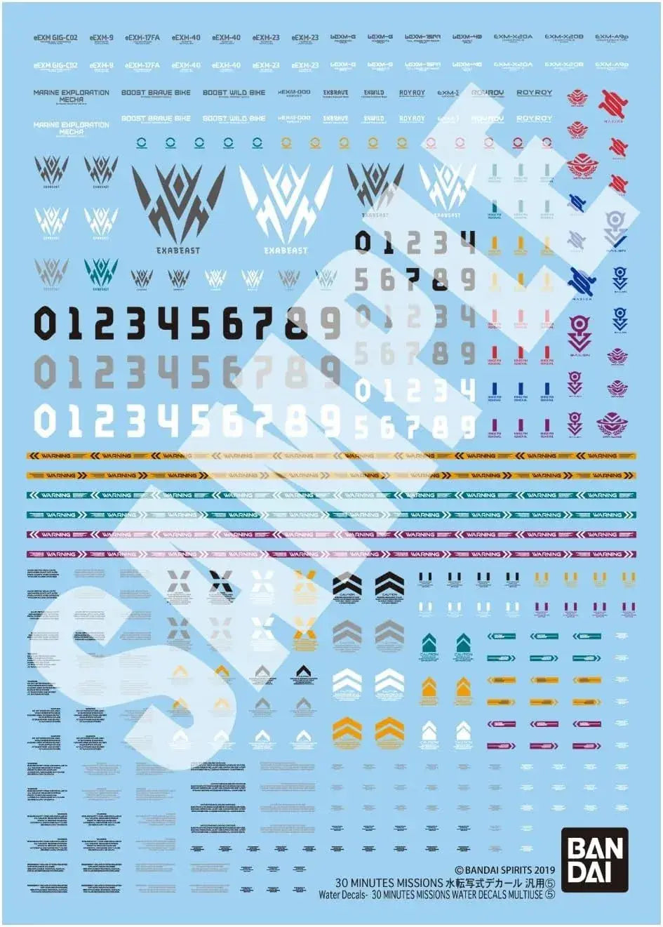 Bandai Spirits 30 Minutes Missions Quality Water Decal Universal 5
